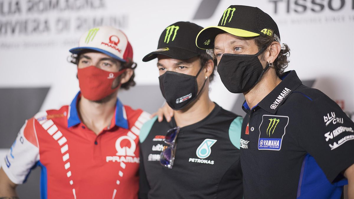Pecco Bagnaia, Franco Morbidelli, Valentino Rossi: tre degli alfieri della MotoGP nel 2021