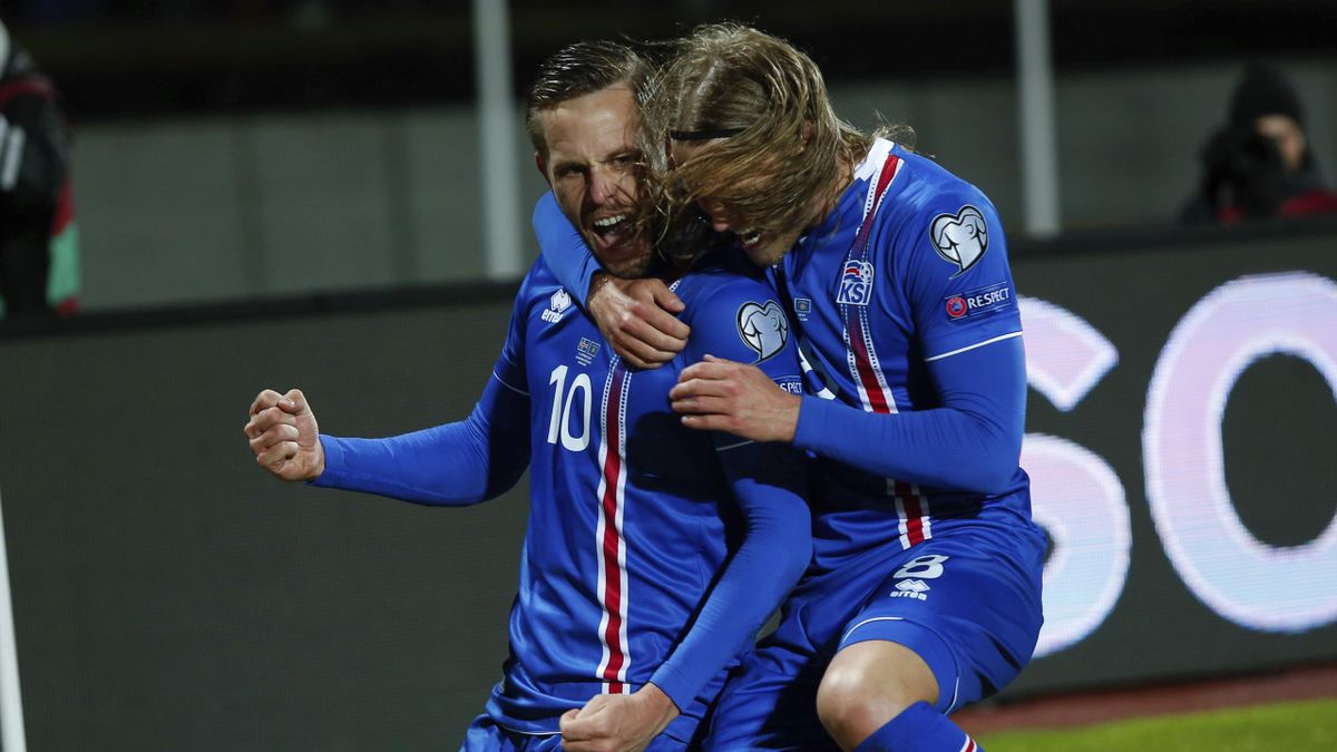 Iceland's Gylfi Sigurdsson celebrates after scoring againstÂ Kosovo