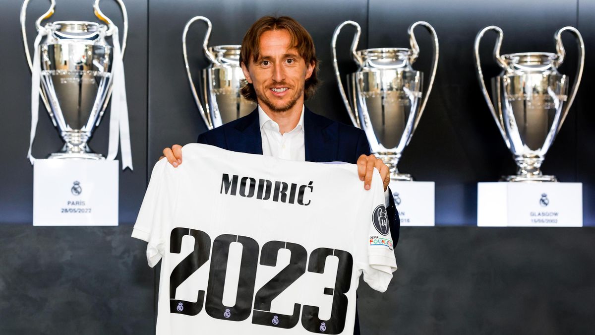 Luka Modric extends his contract with Real Madrid at Valdebebas on June 08, 2022 in Madrid, Spain.