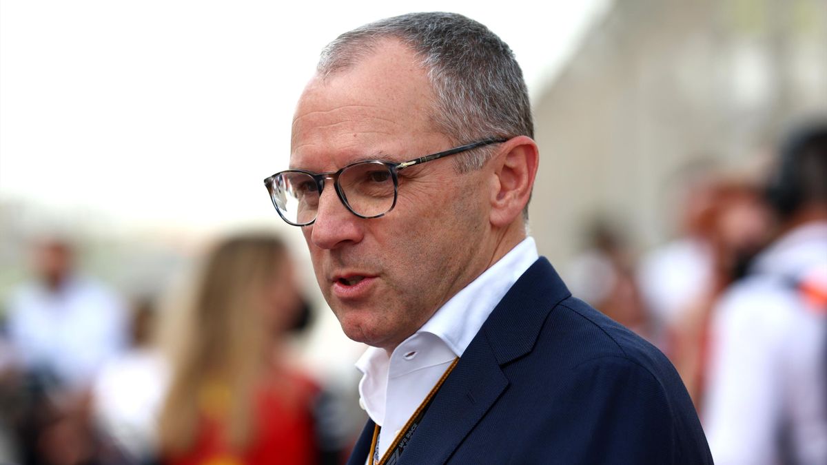 Stefano Domenicali, CEO of the Formula One Group, looks on prior to the F1 Grand Prix of Bahrain at Bahrain International Circuit on March 20, 2022 in Bahrain.