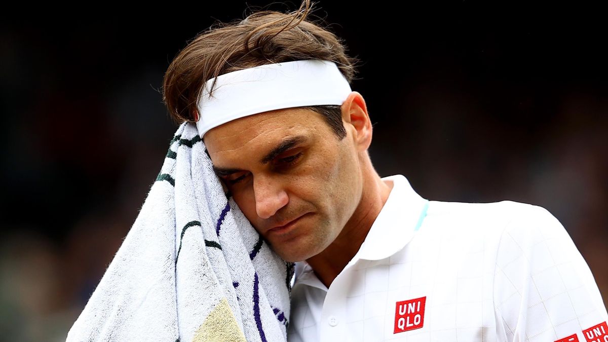 Roger Federer in wat later zou blijken zijn laatste wedstrijd.