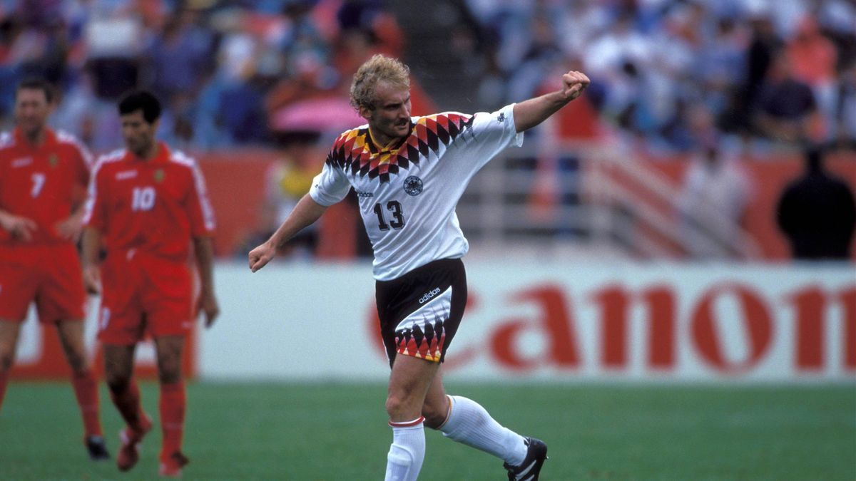 Rudi Völler scoring two goals with Germany against Belgium during World cup 1994
