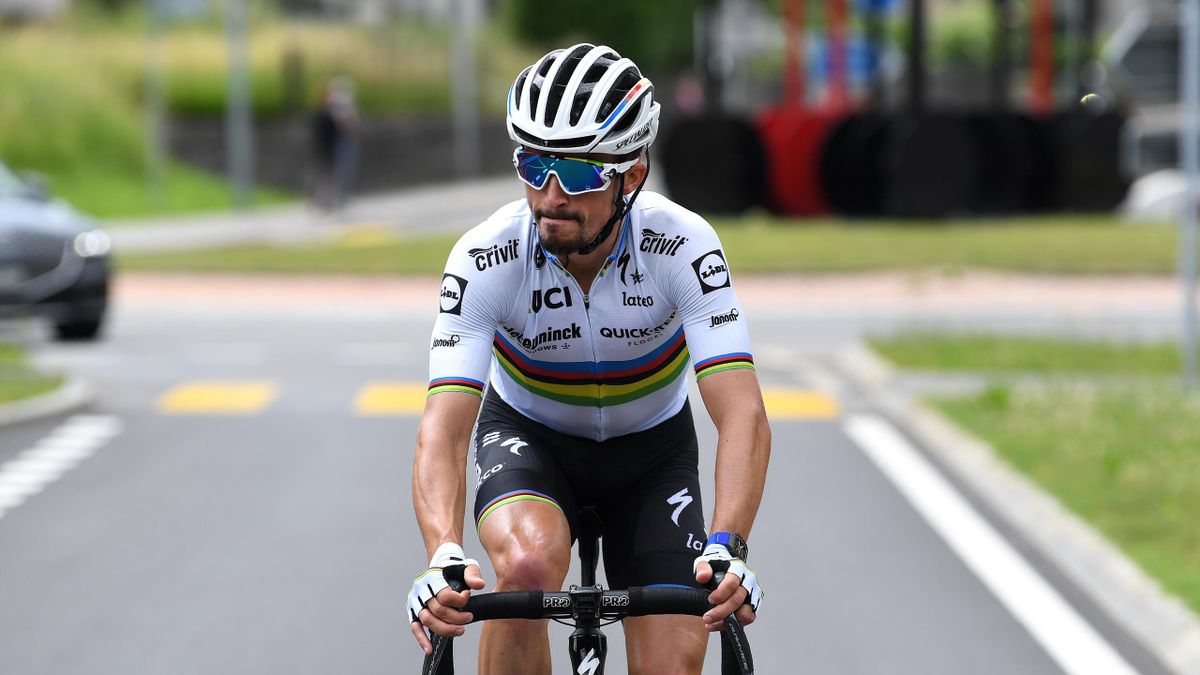 Julian Alaphilippe, en marge de la 6e étape du Tour de Suisse, le 11 juin 2021