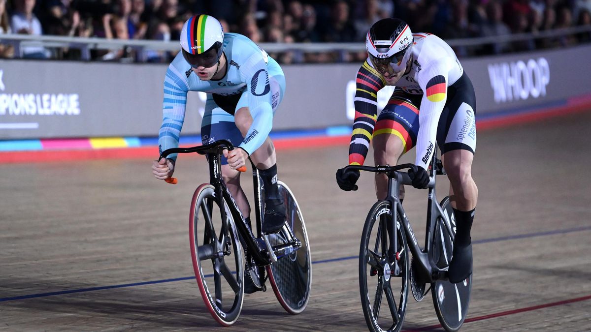 UCI Track Champions League: Harrie Lavreysen (Netherlands; left) and Stefan Bötticher (Germany)