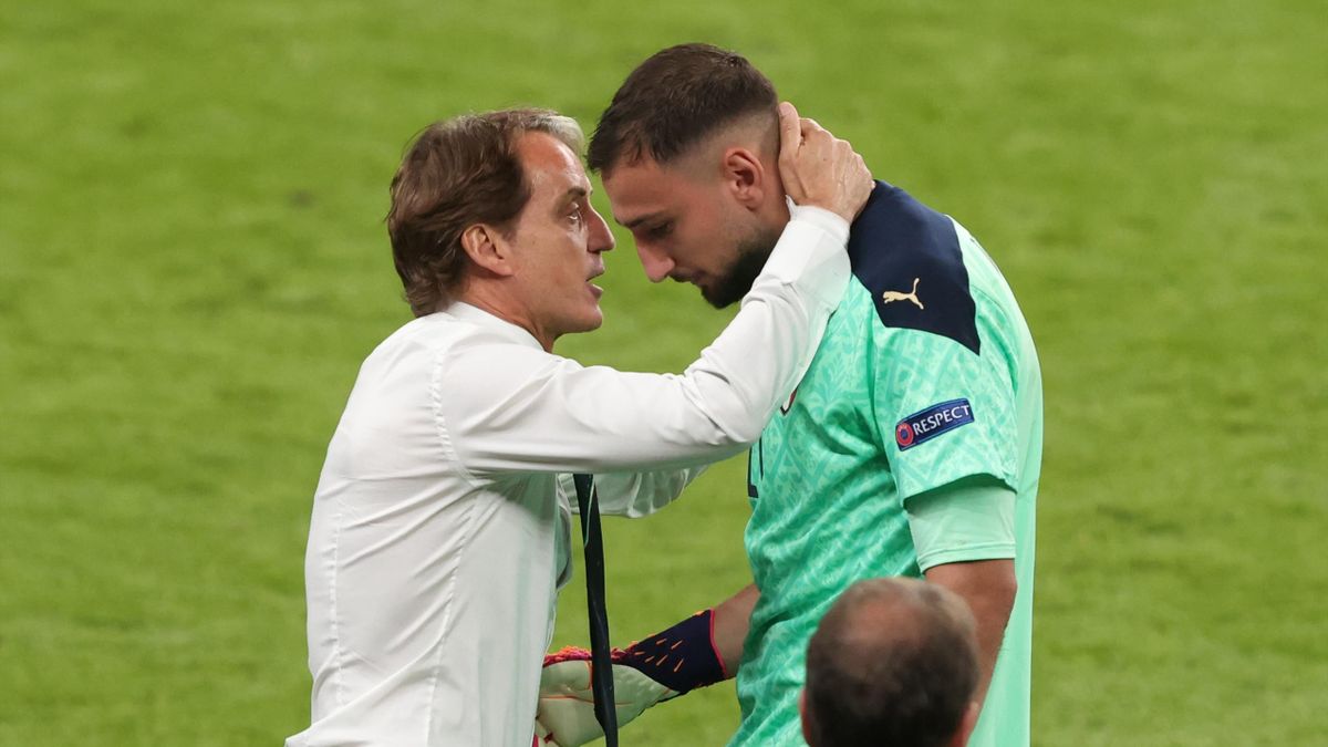 Roberto Mancini e Gianluigi Donnarumma a UEFA Euro 2020