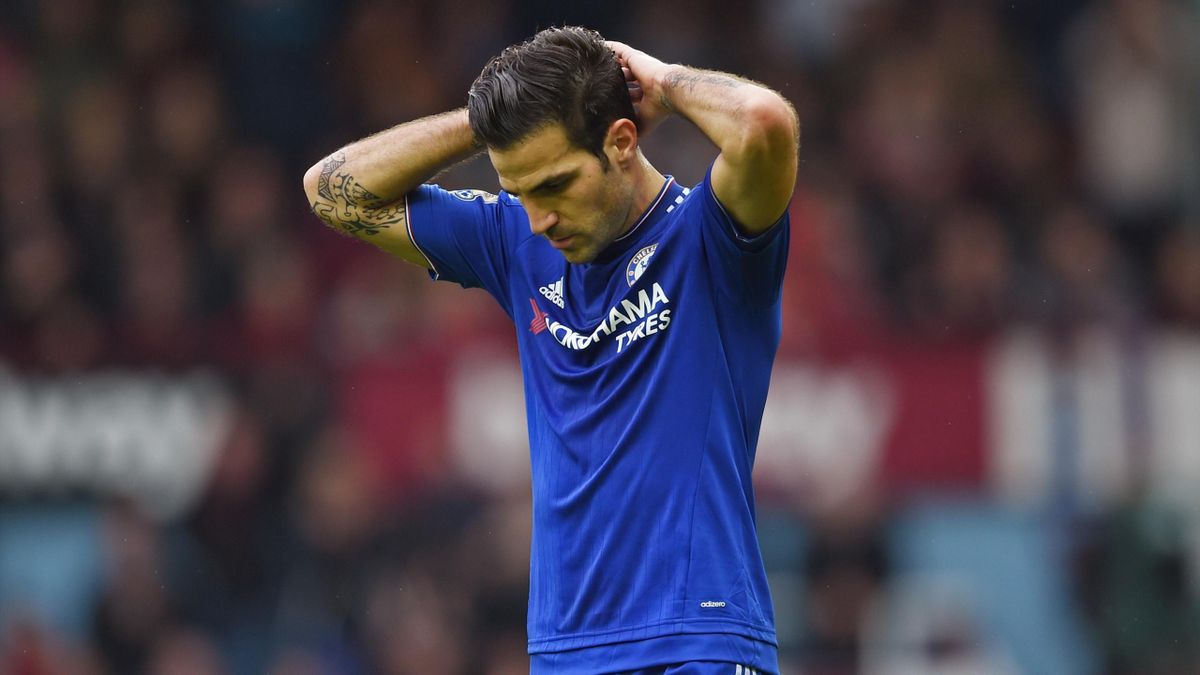 Cesc Fabregas looks on despondently during Chelsea's game at West Ham