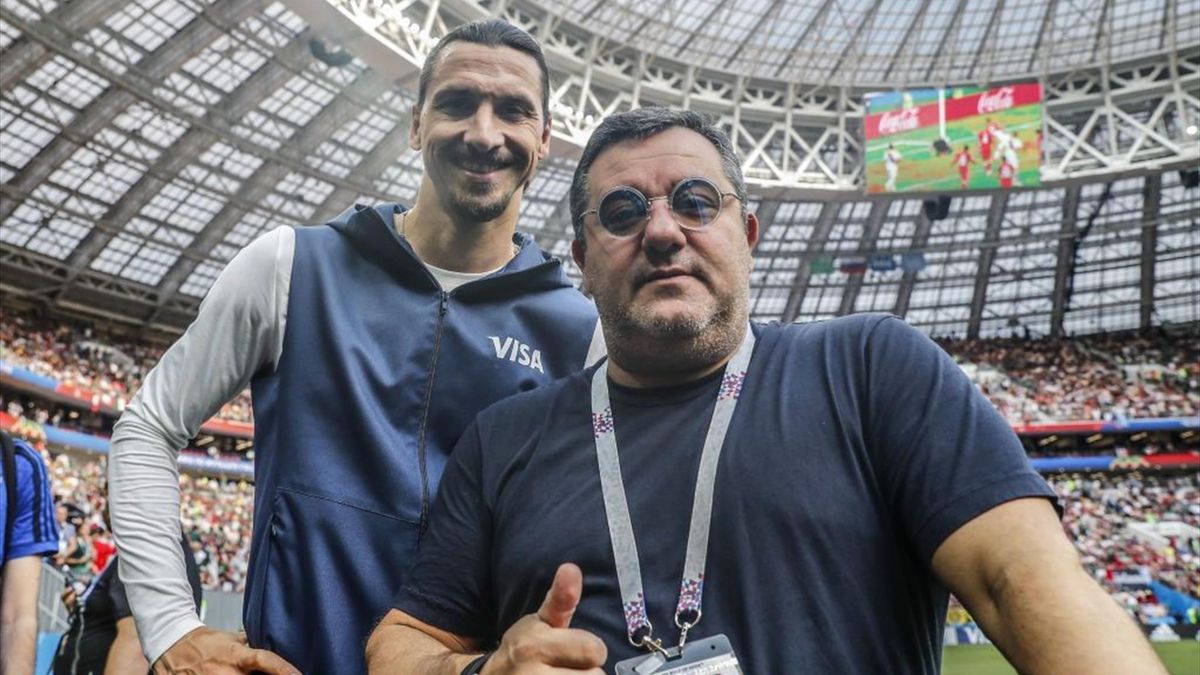 Zlatan Ibrahimovic e Mino Raiola durante i Mondiali di Russia 2018