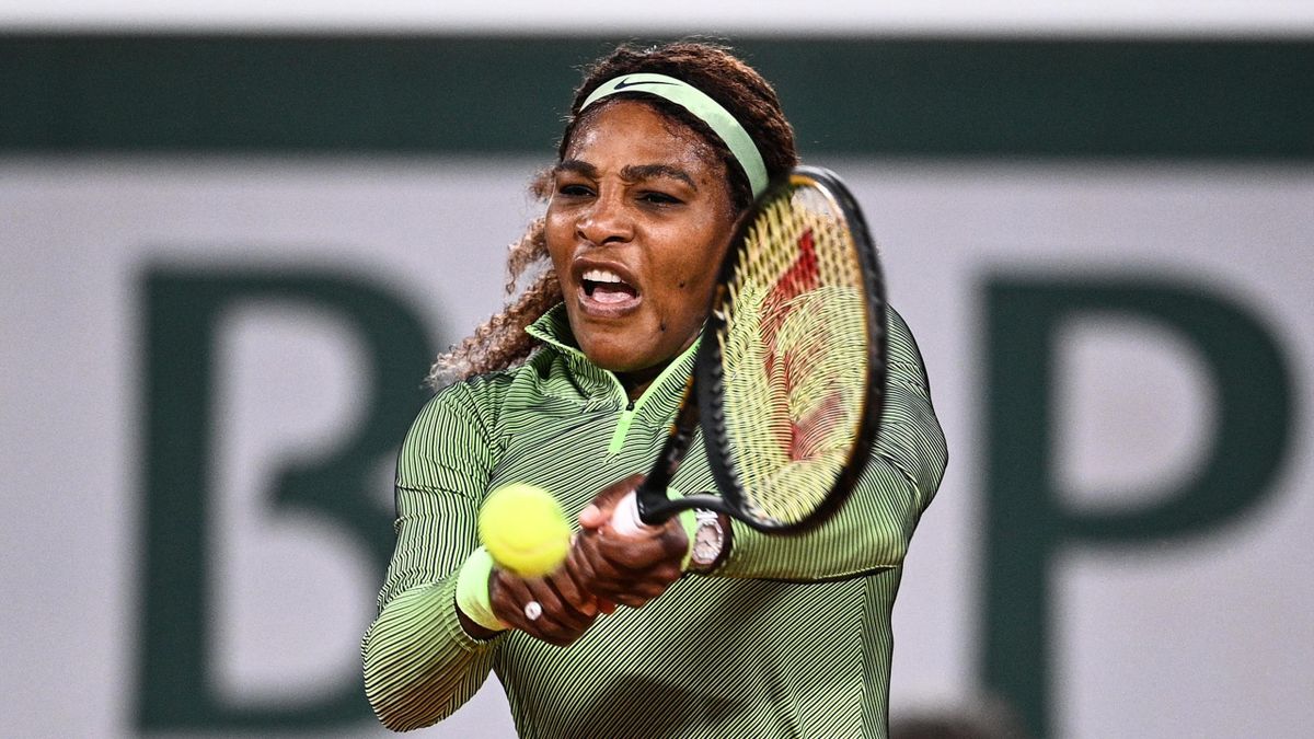 Serena Williams lors de son match face à Irina Begu, au premier tour de Roland-Garros, le 31 mai 2021