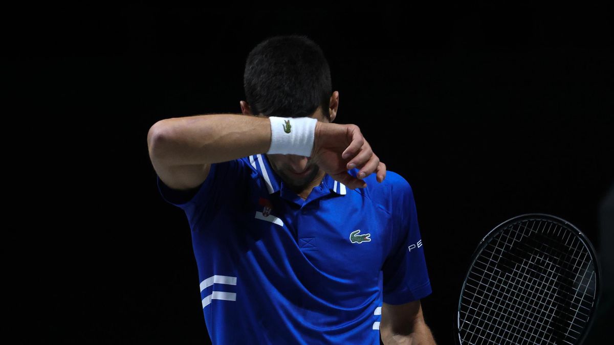 Novak Djokovic lors de la Coupe Davis