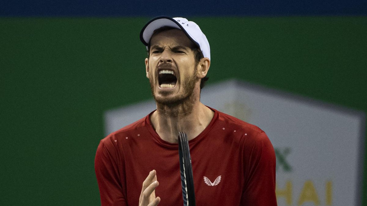 Andy Murray of Great Britain shows his frustration during his match against Juan Ignacio Londero of Argentina in the first round of the Rolex Shanghai Masters at Qi Zhong Tennis Centre on October 07, 2019 in Shanghai, China.