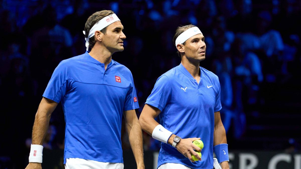 Roger Federer et Rafael Nadal lors du tout dernier match du Suisse.