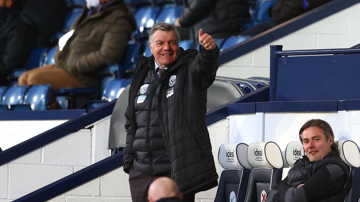 Sam Allardyce, Manager of West Bromwich Albion gestures during the Premier League match between West Bromwich Albion and Southampton at The Hawthorns