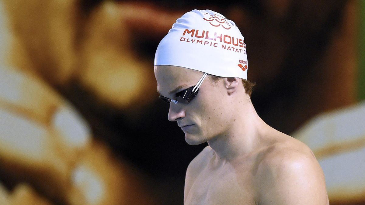 Yannick Agnel lors des Championnats de France de natation 2016 lorsqu'il évoluait au Mulhouse Olympic Natation