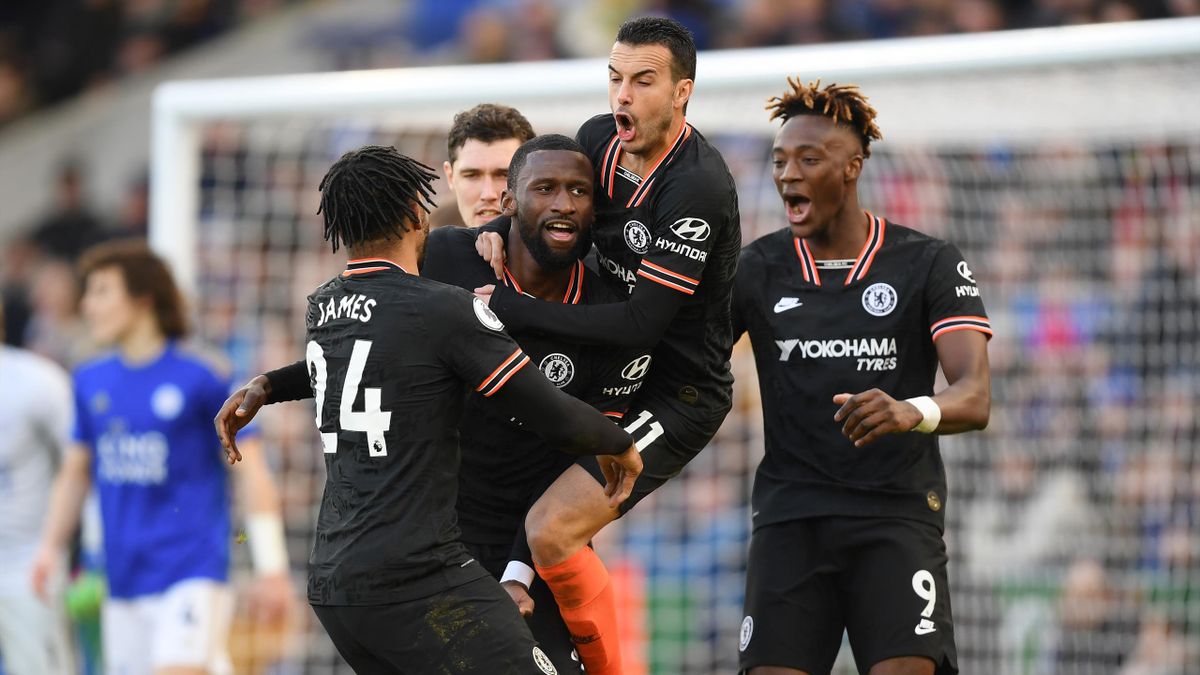 L'esultanza di Antonio Rudiger, Leicester-Chelsea, Getty Images