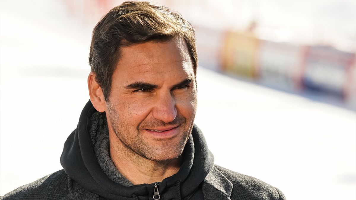 Federer kwam kijken bij het alpineskiën en maakte een opgewekte indruk