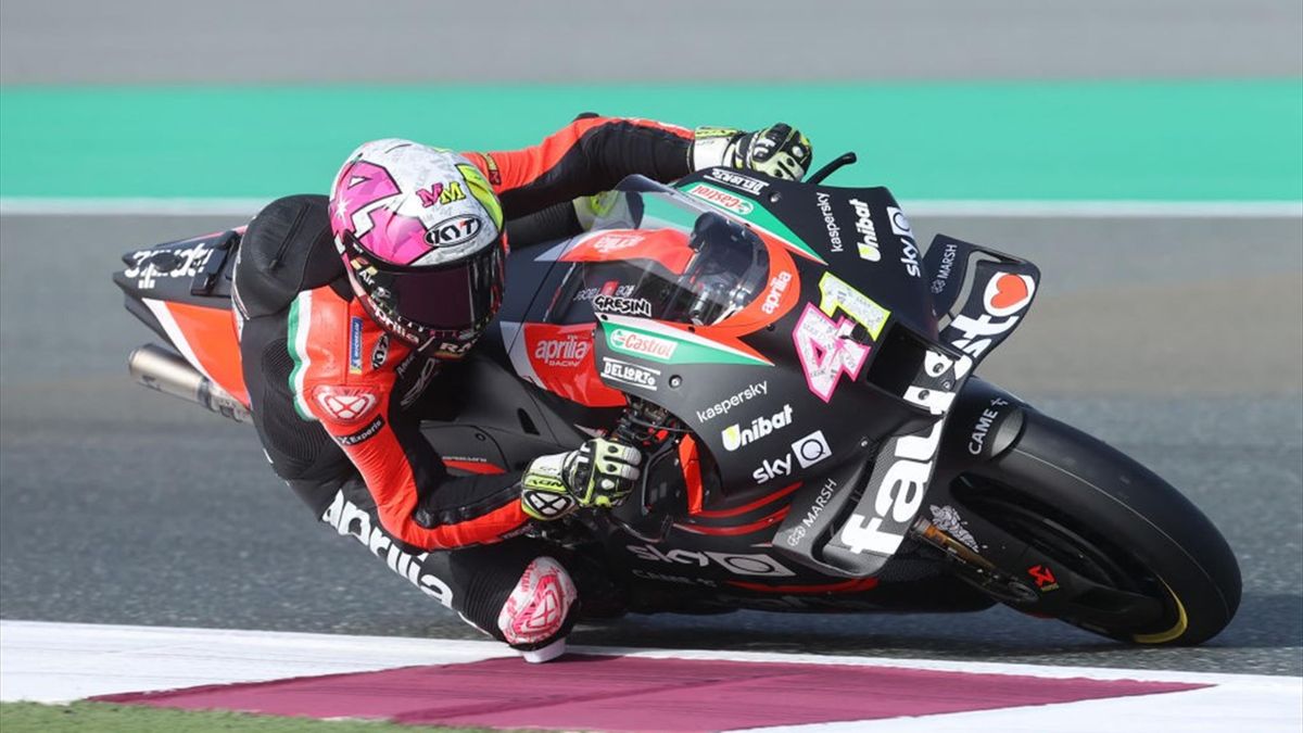 Aleix Espargaró durante le prove libere del Gran Premio di Doha sul circuito di Losail - Mondiale 2021 MotoGP
