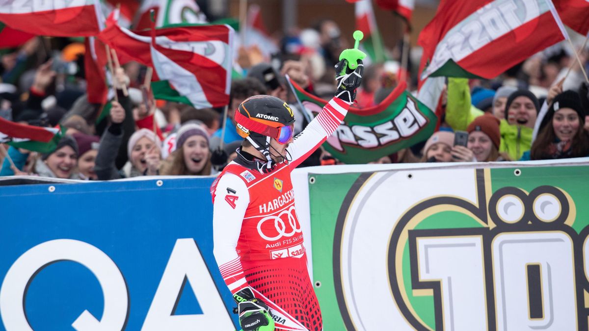 Marcel Hirscher, victorieux du slalom de Saalbach-Hinterglemm le jeudi 20 décembre 2018