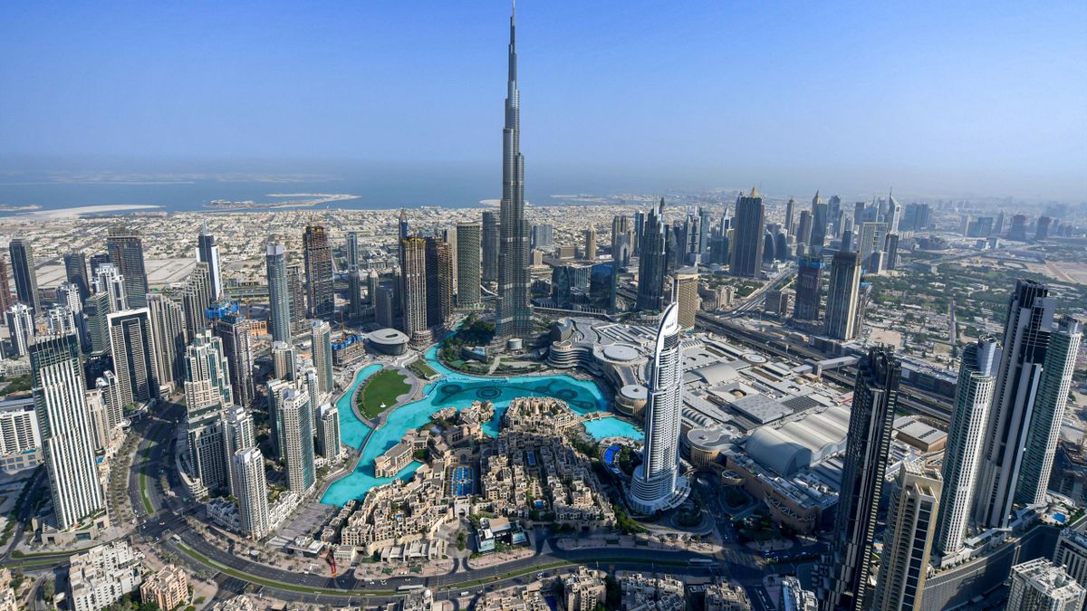 Una panoramica aerea della città di Dubai