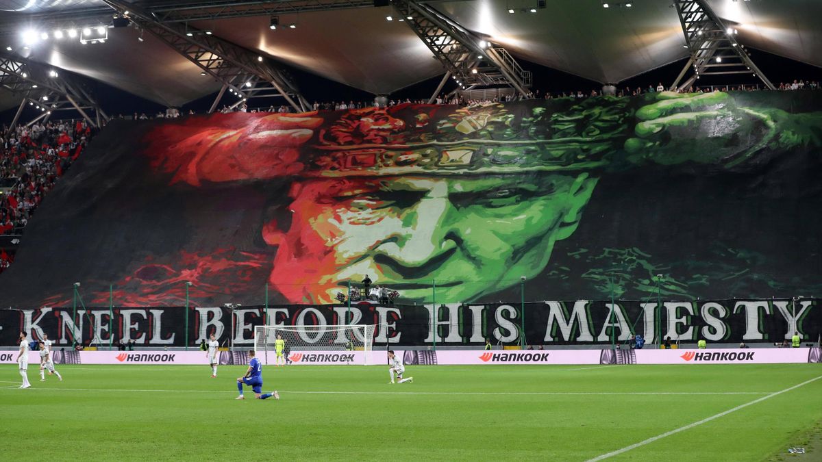 Баннер поляков на матче «Легия» – «Лестер»