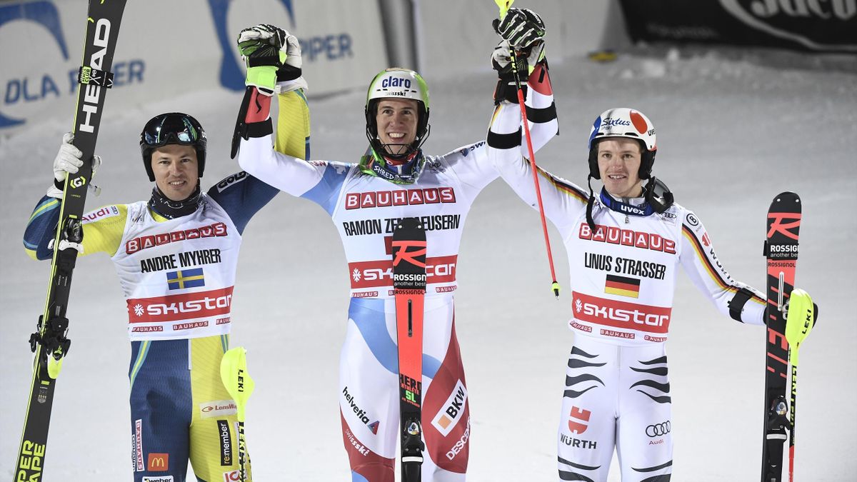 Ramon Zenhausern Holds Off Andre Myhrer To Take Parallel Slalom Gold Eurosport