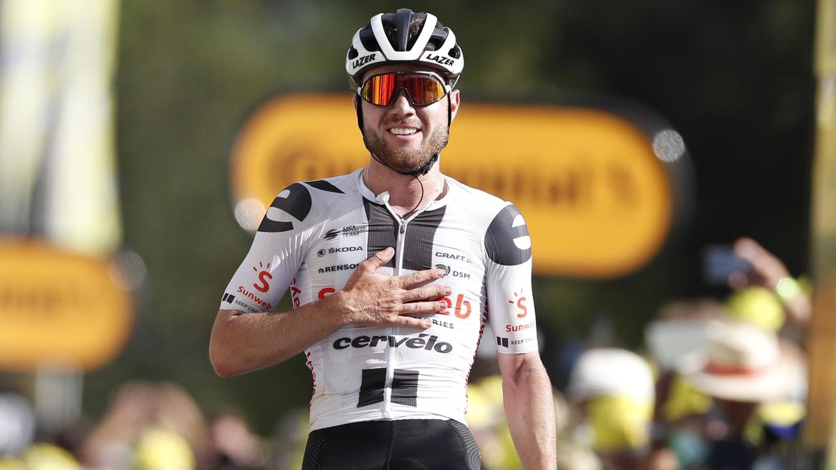 La belle victoire de Marc Hirschi (Sunweb) à Sarran lors de la 12e étape du Tour de France.