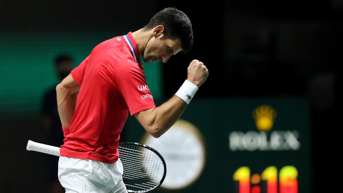 Novak Djokovic lors de la Coupe Davis.