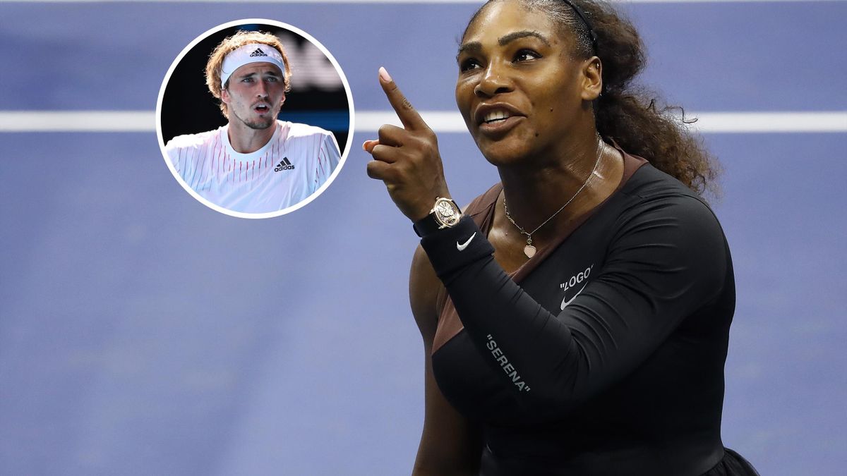 Serena denkt dat zij veel zwaarder was bestraft voor wangedrag dan Zverev