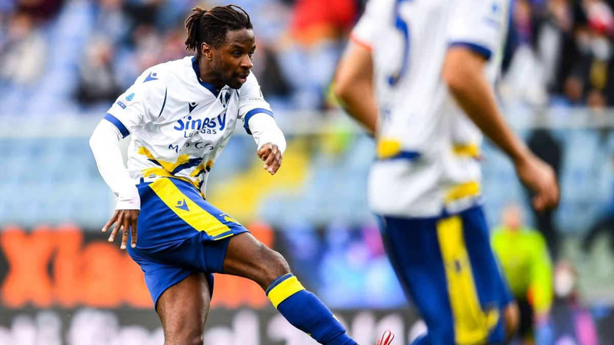 Il gol di Tameze in Sampdoria-Verona
