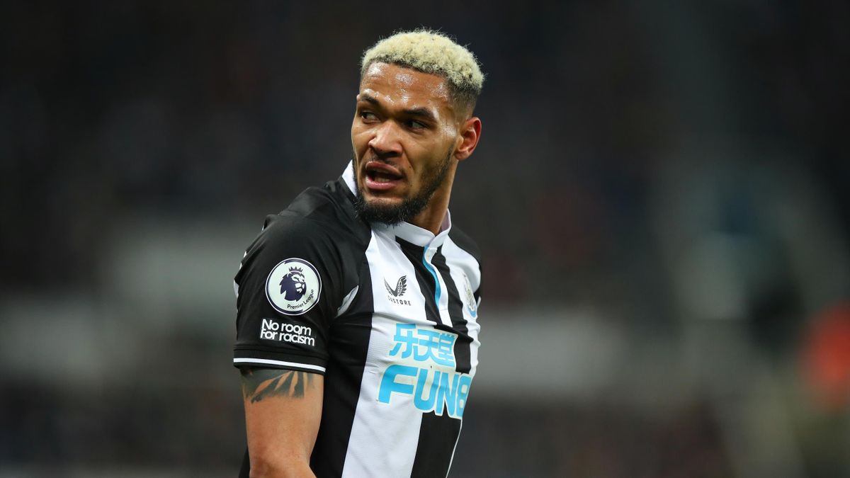 Joelinton of Newcastle United during the Premier League match between Newcastle United and Manchester United at St. James Park on December 27, 2021 in Newcastle upon Tyne, England.