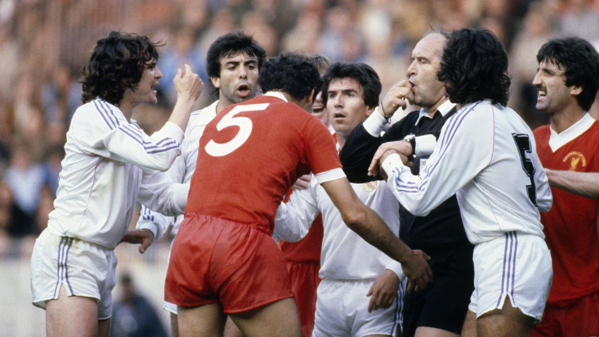 Real Madrid-Liverpool, final Copa Europa 1981 en París, Juanito y Camacho en imagen