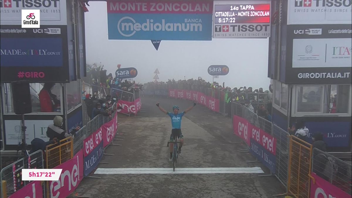 Giro Stage 14 - Finish and victory for Lorenzo Fortunato