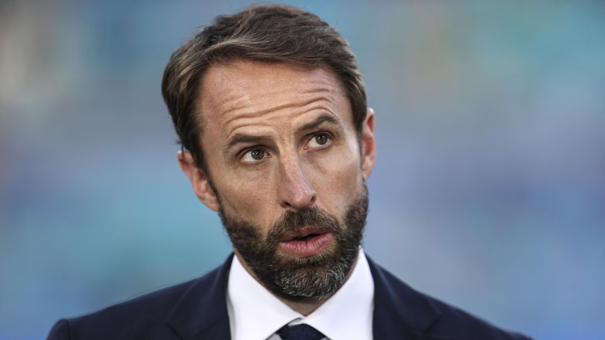 Gareth Southgate, Manager of England talks to the media prior to the UEFA Euro 2020 Championship Quarter-final match between Ukraine and England at Olimpico Stadium on July 03, 2021 in Rome, Italy