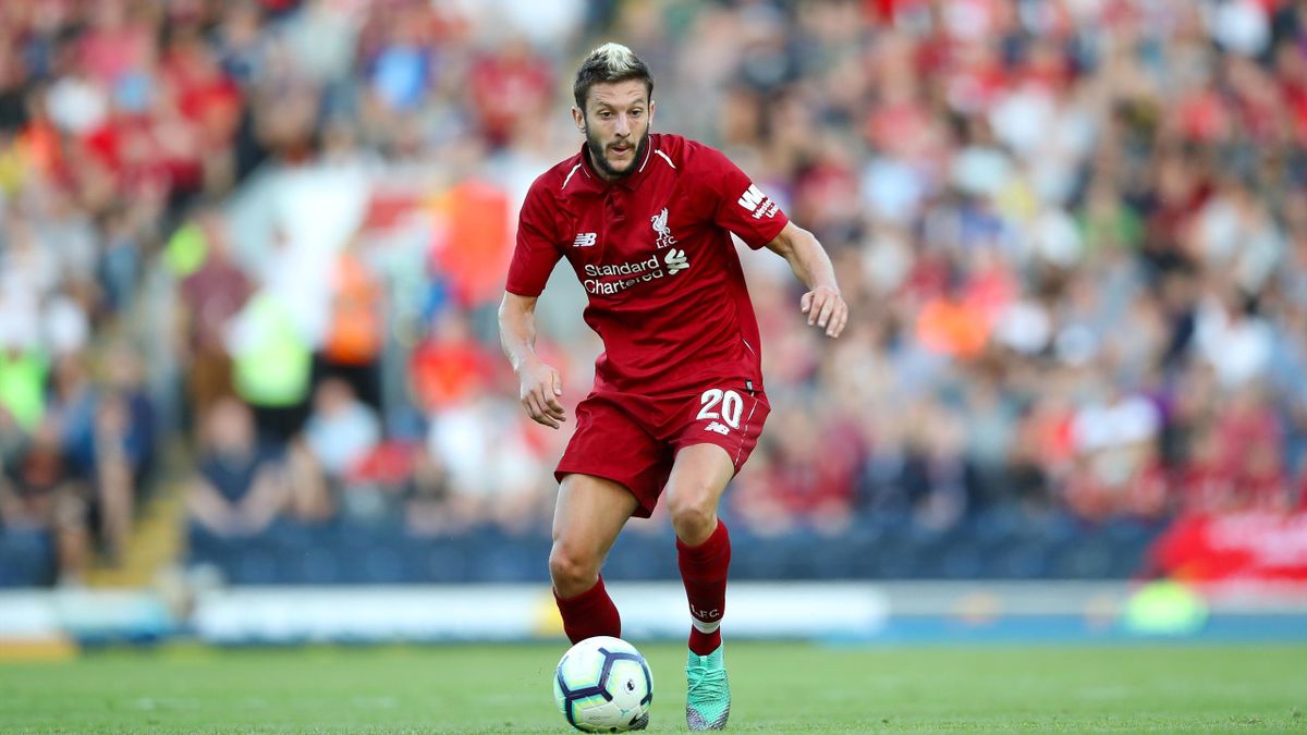 Adam Lallana of Liverpool during the Pre-Season Friendly between Blackburn Rovers and Liverpool at Ewood Park on July 19, 2018 in Blackburn, England.