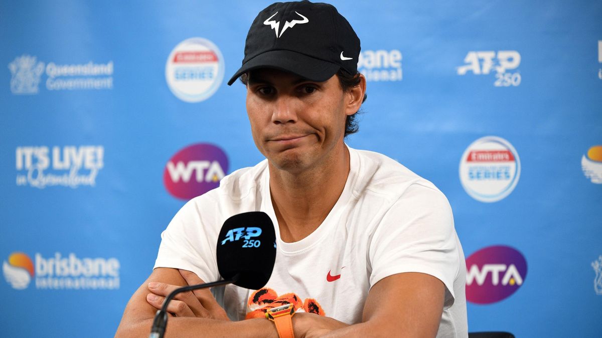 Rafael Nadal fait la moue, en conférence de presse à Brisbane - 1er janvier 2019