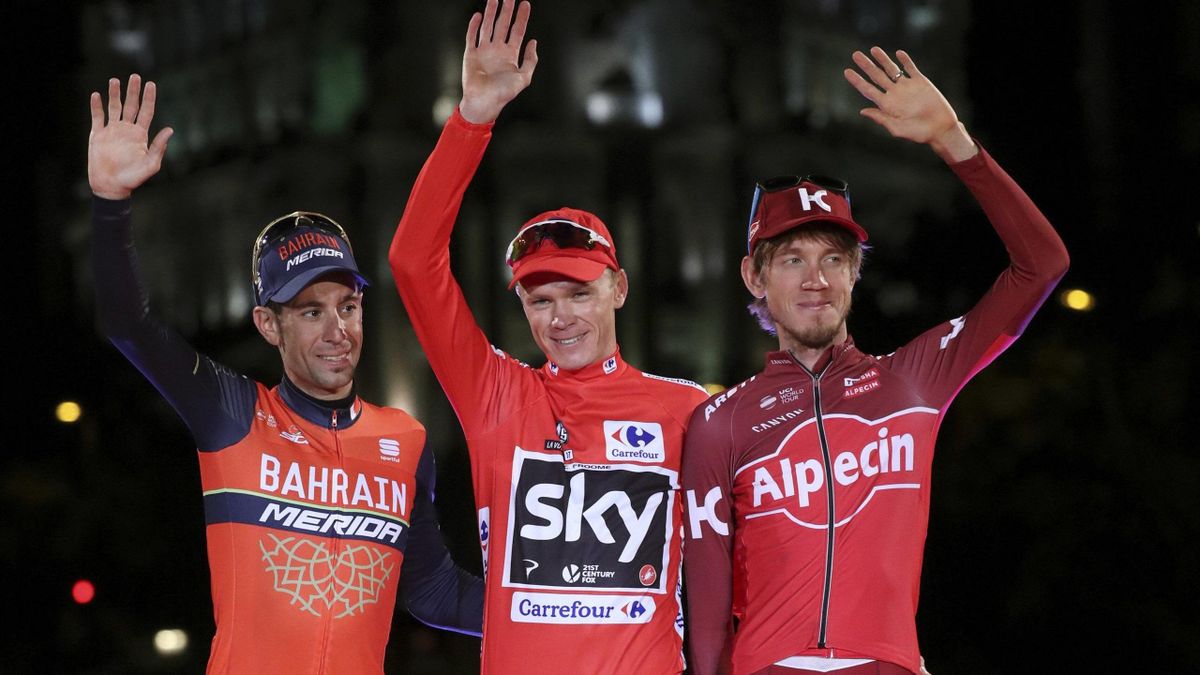 Froome, Nibali, Zakarin - Vuelta 2017 podium - Imago pub only in GERxSUIxAUT