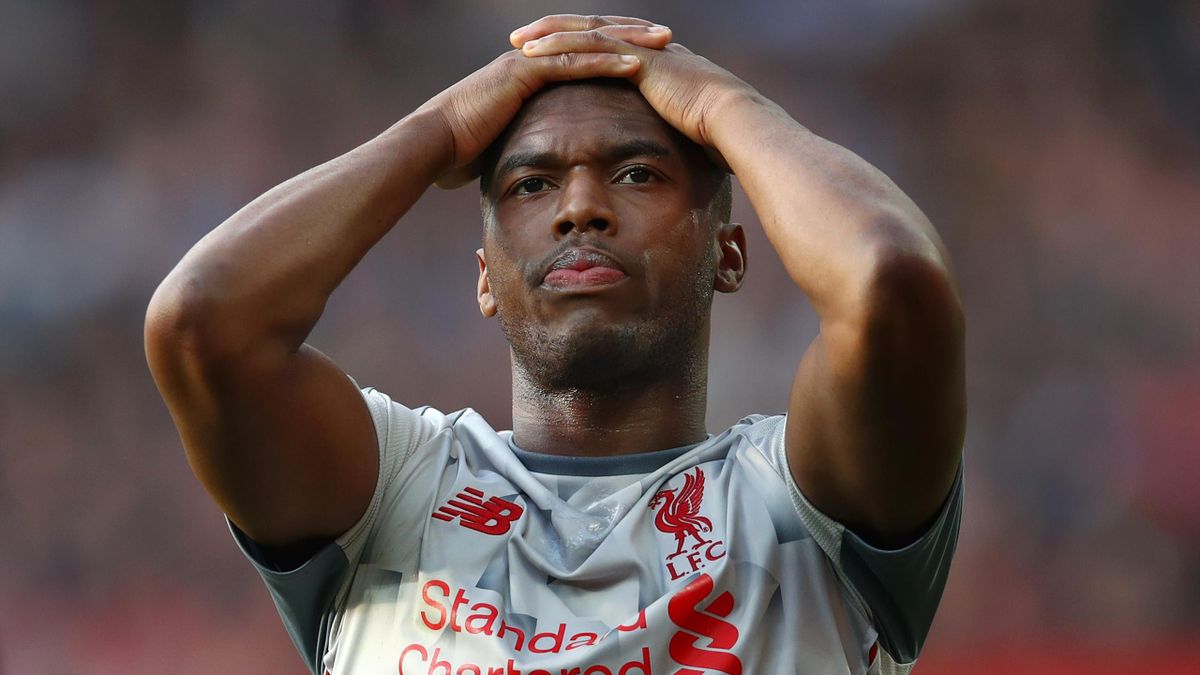 Daniel Sturridge of Liverpool reacts during the Premier League match between Manchester United and Liverpool FC at Old Trafford on February 24, 2019 in Manchester, United Kingdom.