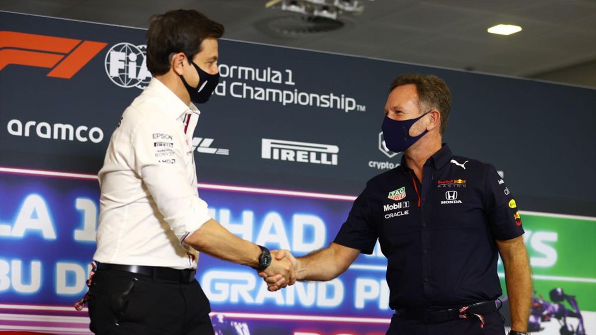F1, Toto Wolff e Horner si stringono la mano; Verstappen ed Hamilton  partono entrambi da 369,5 punti - Eurosport