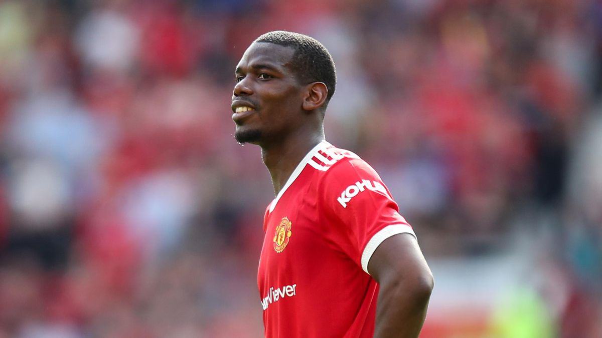 Paul Pogba of Manchester United during the Premier League match between Manchester United and Norwich City at Old Trafford on April 16, 2022 in Manchester, United Kingdom.