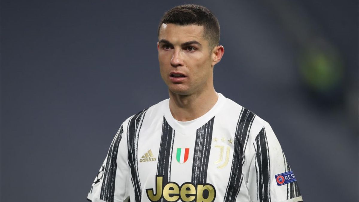 Cristiano Ronaldo of Juventus reacts during the UEFA Champions League Round of 16 match between Juventus and FC Porto at Juventus Arena on March 09, 2021