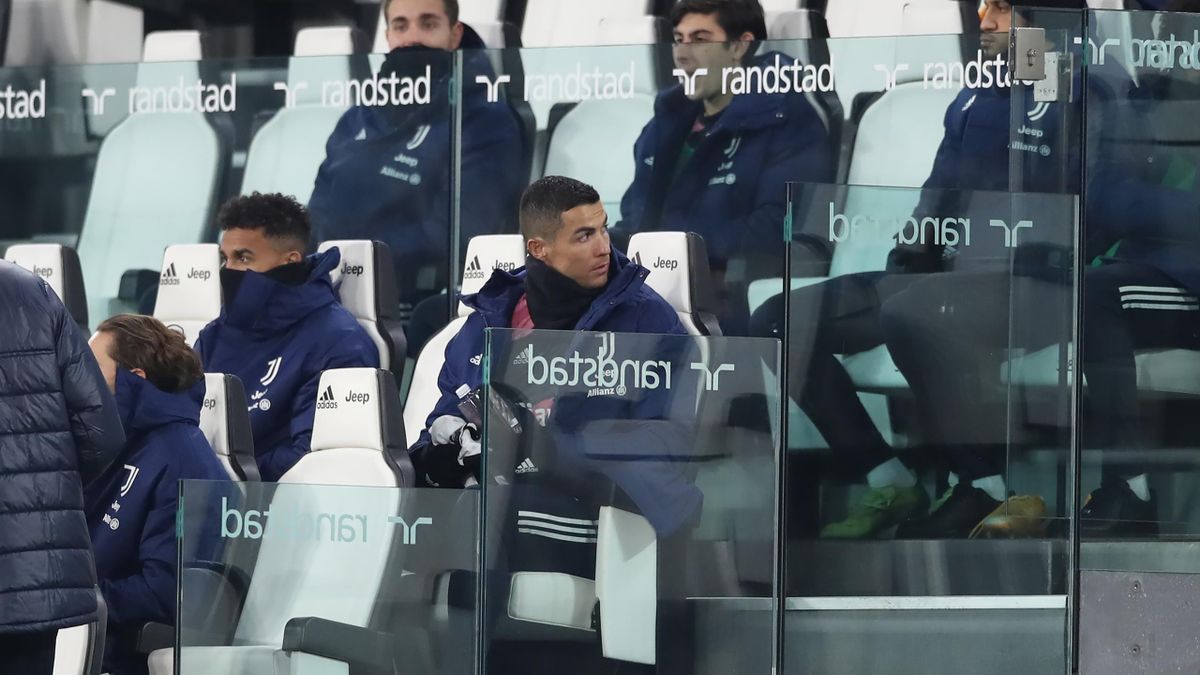 Cristiano Ronaldo of Juventus pictured on the bench
