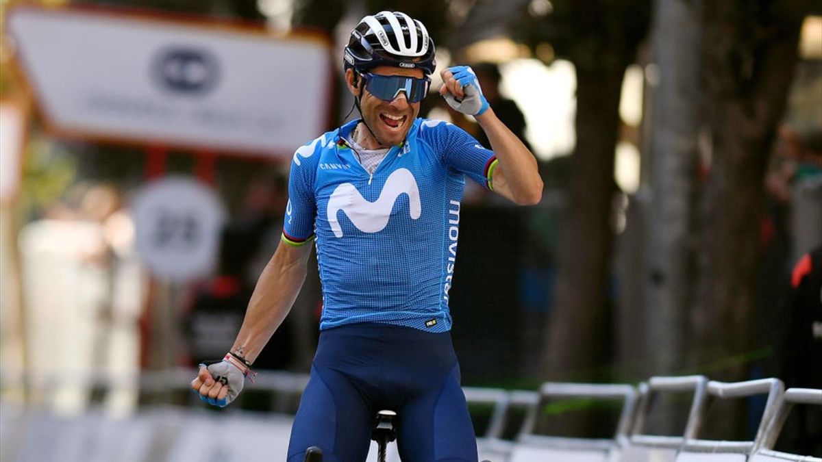 Alejandro Valverde vince in solitaria il GP Miguel Indurain 2021 - Getty Images
