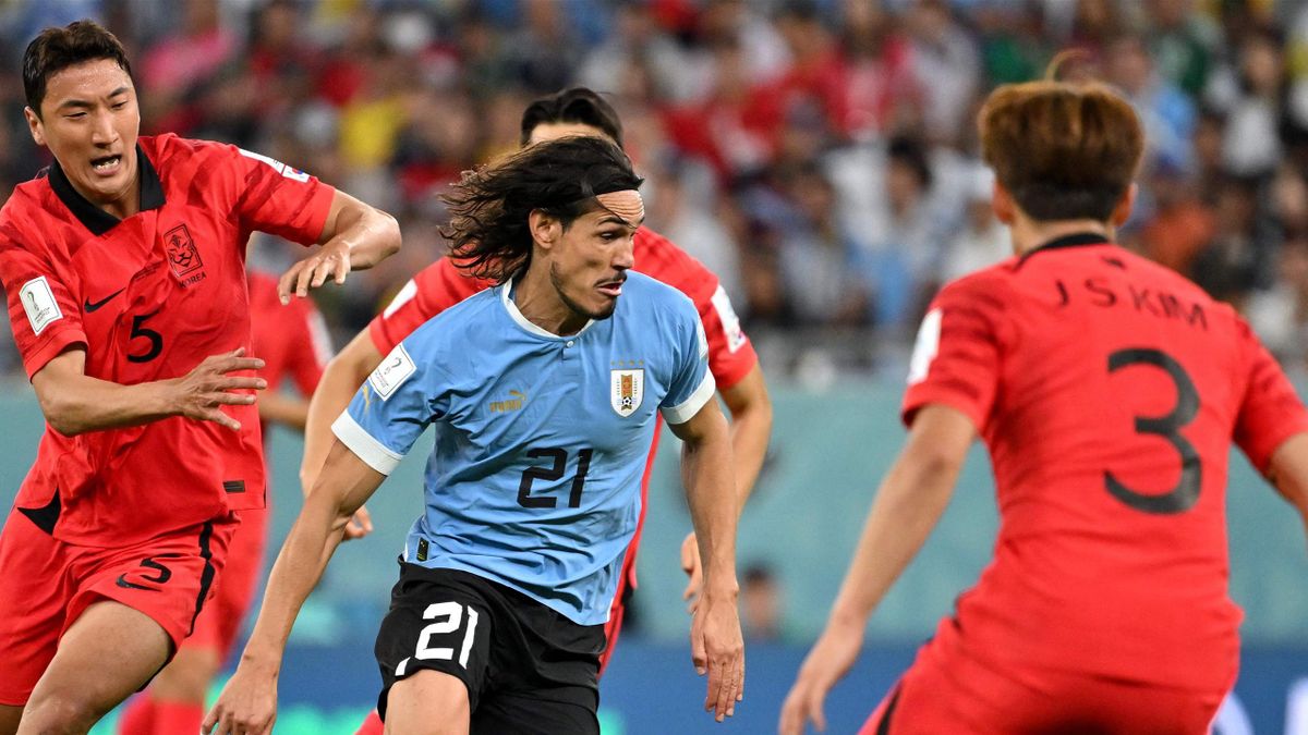 Edinson Cavani lors de Uruguay - Corée du Sud à la Coupe du monde 2022