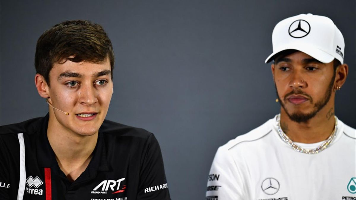 Bald Teamkollegen bei Mercedes? George Russell (l.) und Lewis Hamilton