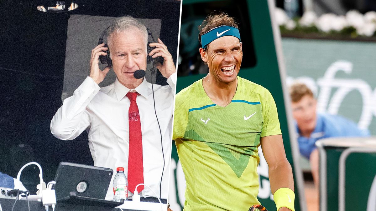 Eurosport expert John McEnroe and Rafael Nadal at the French Open