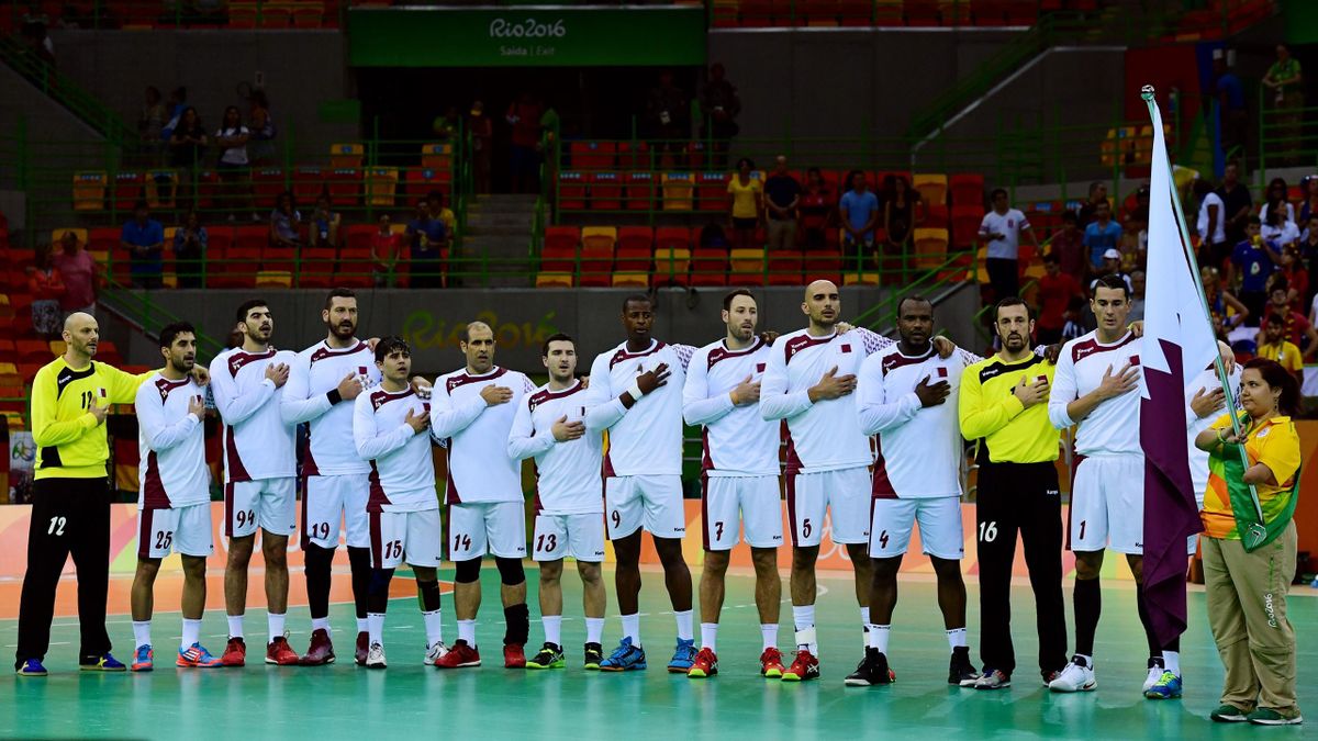L'équipe de handball du Qatar lors des Jeux Olympiques de Rio 2016