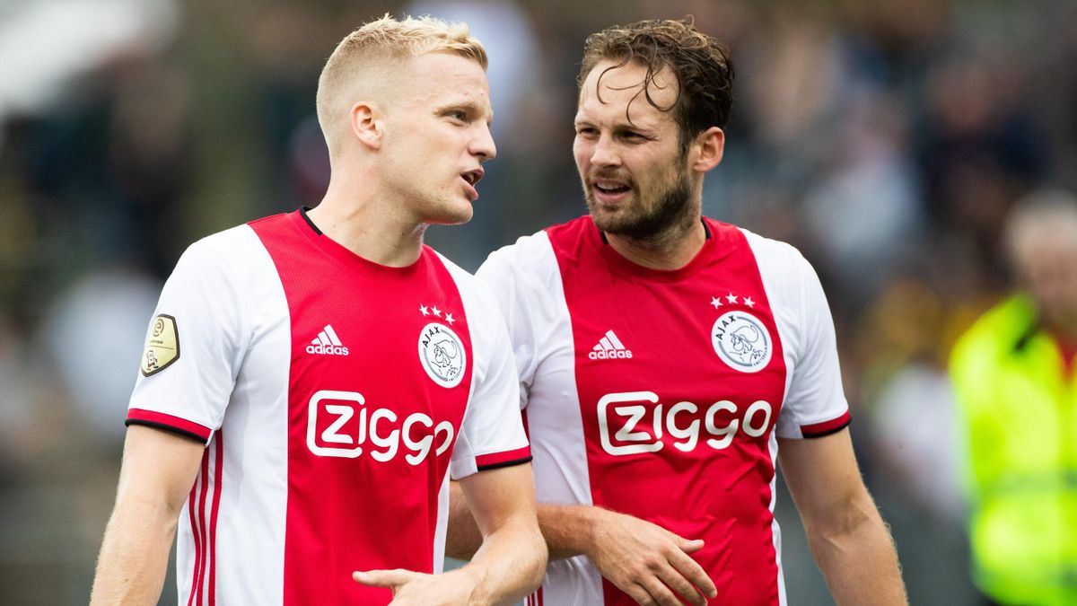 Donny van de Beek et Daley Blind lors de Venlo - Ajax Amsterdam (1-4) en championnat des Pays-Bas.