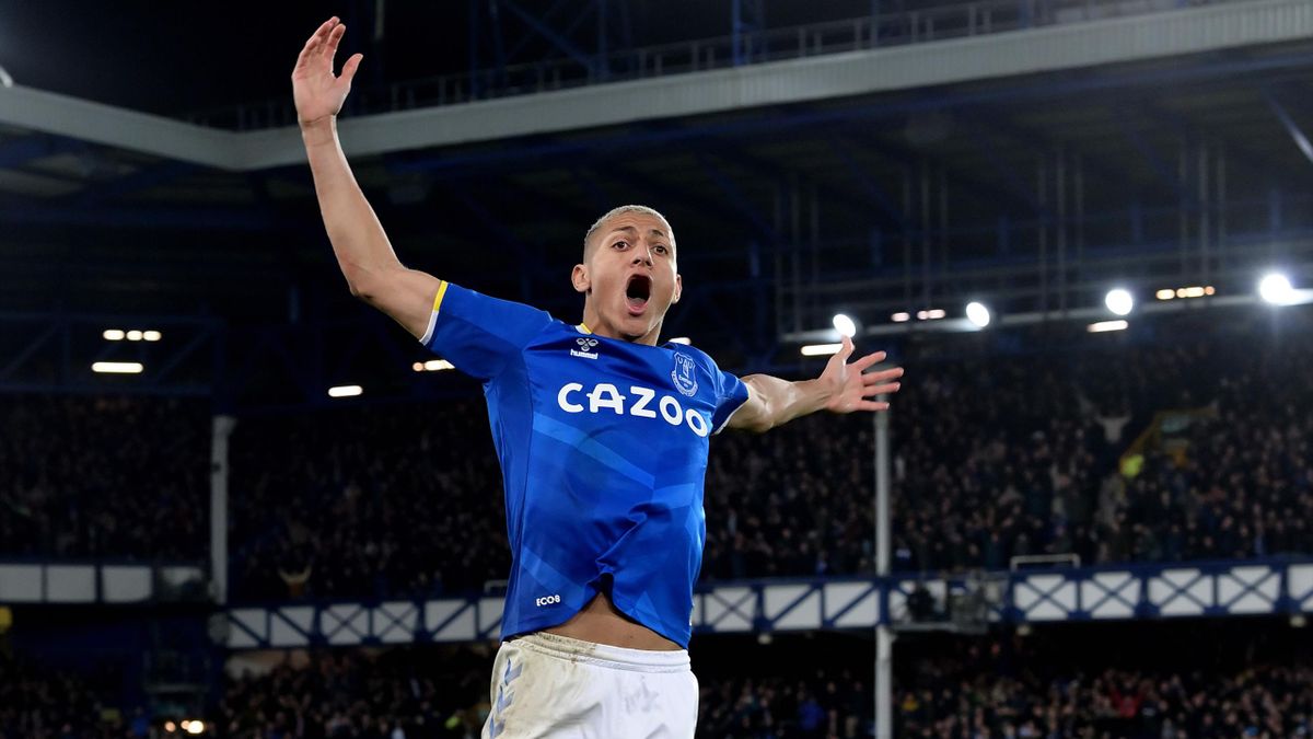 Richarlison of Everton celebrates after the Premier League win over Newcastle United