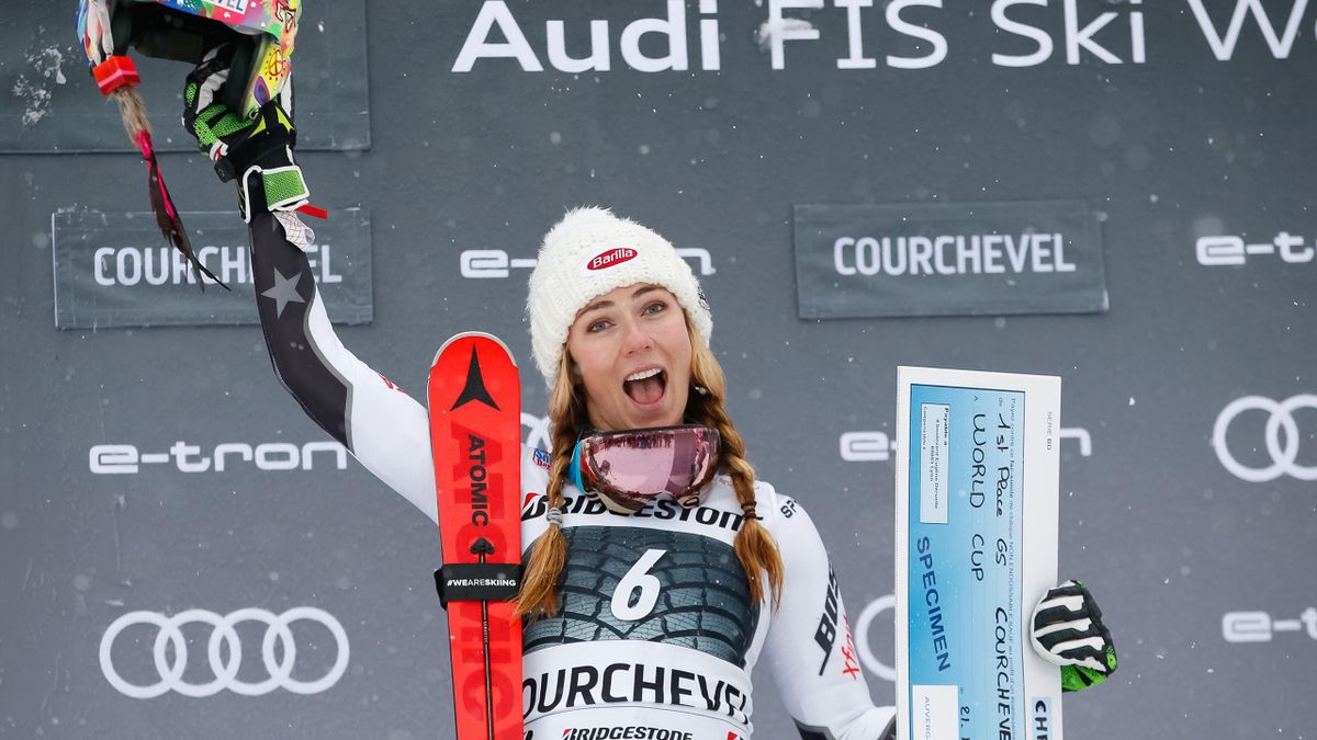 Mikaela Shiffrin of USA takes 1st place during the Audi FIS Alpine Ski World Cup Women's Giant Slalom on December 21, 2018 in Courchevel France