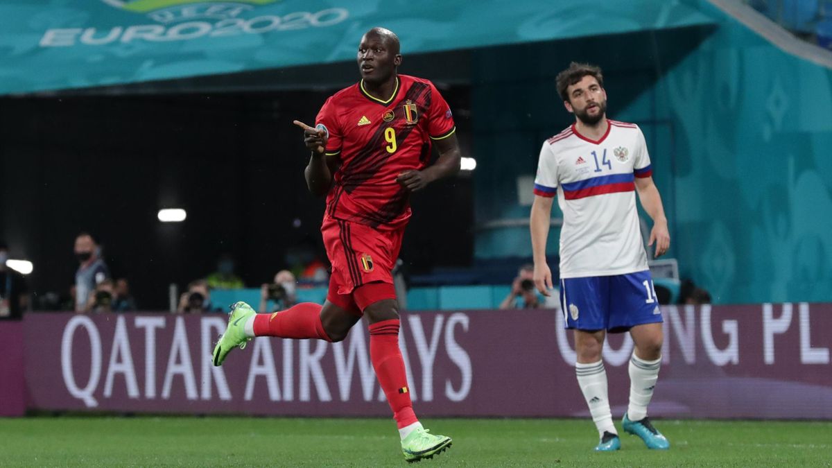 Belgiens Romelu Lukaku (links) im EM-Spiel gegen Russland