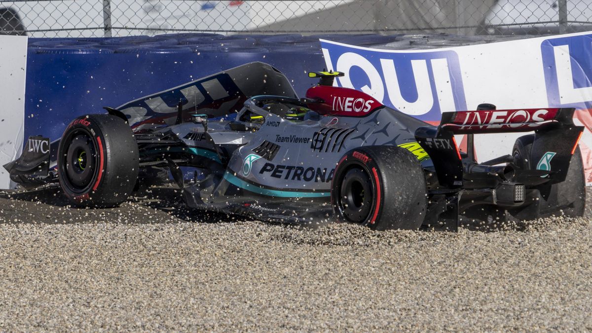 Lewis Hamilton (Mercedes) accidenté en Q3 de la séance de qualifications du Grand Prix d'Autriche 2022